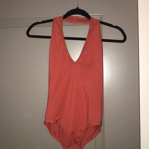 Halter v neck body suit